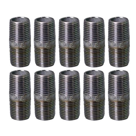 The Plumbers Choice 3 In Closed Galvanized Steel Pipe Nipple 10 Pack