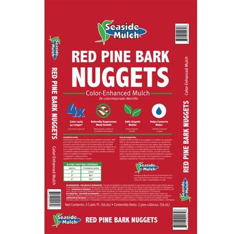 Seaside Mulch 2 Cu Ft Red Pine Bark Nuggets At