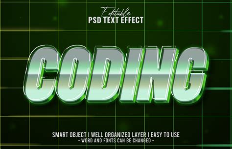 D Coding Editable Text Efffect Psd Graphic By Chaska Id Creative Fabrica