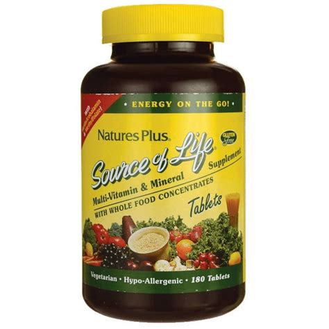 Nature S Plus Source Of Life Multi Vitamin And Mineral Supplement With Whole Food Concentrates