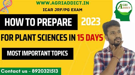 Prepare For Icar Jrf Plant Sciences In Days Most Important