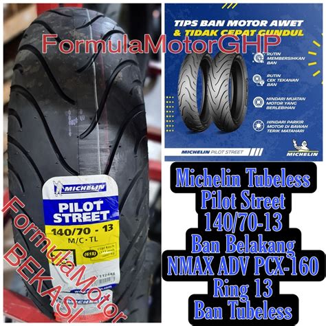 Jual 140 70 13 Ban Michelin Pilot Street Tubeless Ban Belakang Motor