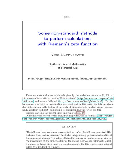 Zeta Function | PDF | Series (Mathematics) | Logarithm