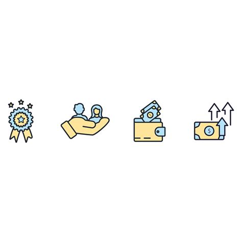 employee benefits icons set . employee benefits pack symbol vector ...