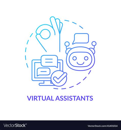 Virtual Assistants Blue Gradient Concept Icon Vector Image