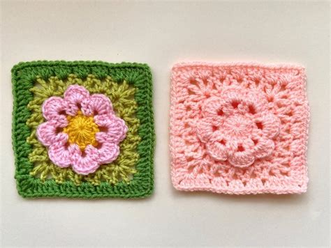 Free 3D Daisy Crochet Flower Granny Square Tutorial - Blue Star Crochet