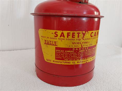 Vintage Eagle 1 Gallon Safety Gas Can U1 10s Type 1 Etsy