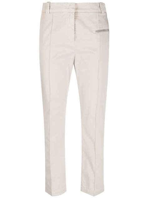 Fabiana Filippi High Waisted Cropped Trousers Neutrals Farfetch Uk