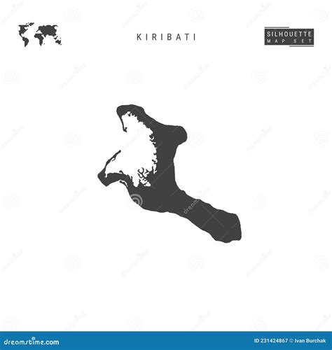 Kiribati Vector Map Isolated On White Background High Detailed Black