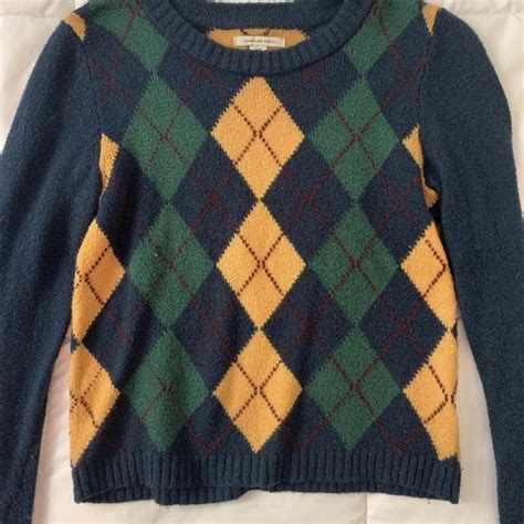 American Eagle Argyle Knit Sweater super good... - Depop