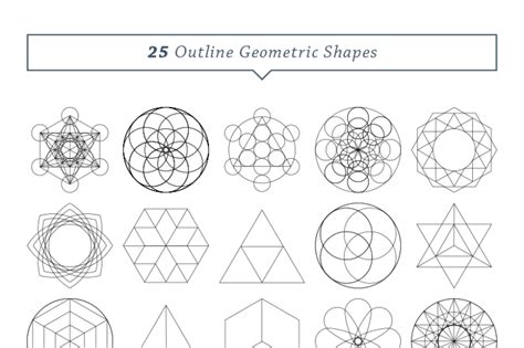 25 Outline Geometric Shapes By Dreamstale | TheHungryJPEG.com