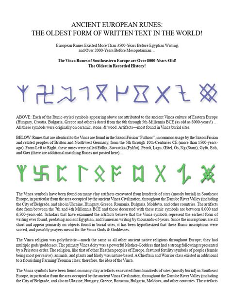 European Runes Oldest Writing In History Pdf Deities Runes