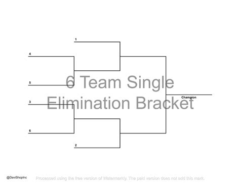 6 Team Single And Double Elimination Playoff Brackets Pdf And Hi