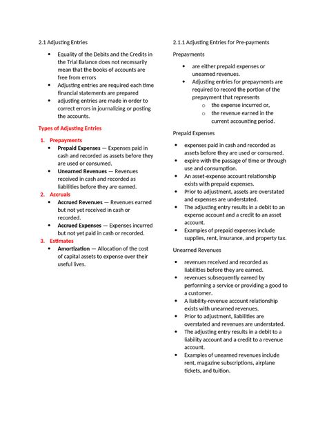 Module 2 Outline Acctg 015 2 Adjusting Entries Equality Of The