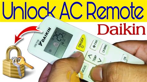 Daikin Ac Remote Control Lock Unlock Daikin Ac Remote Setting Ac