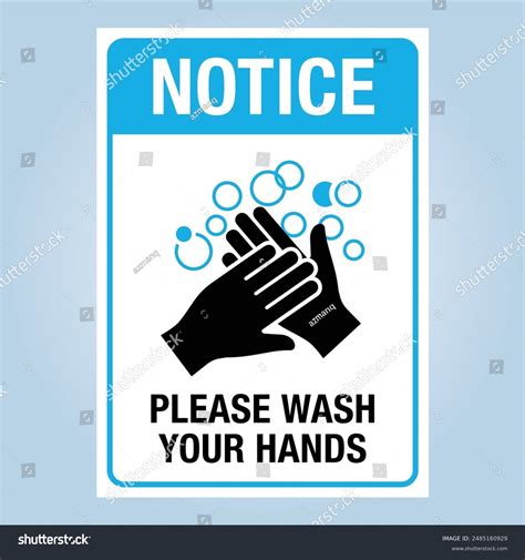 Notice Please Wash Your Hands Signeditable Eps Royalty Free Stock