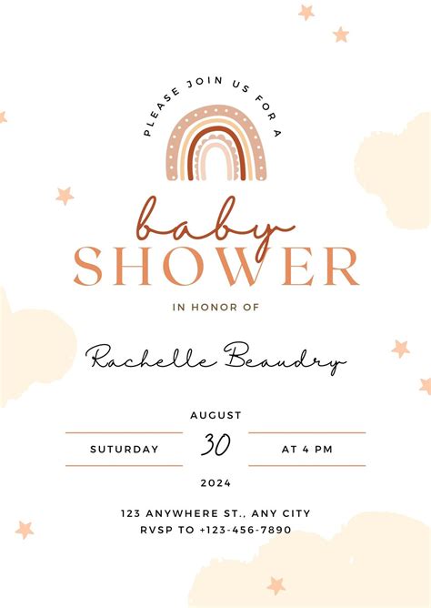 Virtual Rainbow Baby Shower Girls Baby Shower Invitations Ph