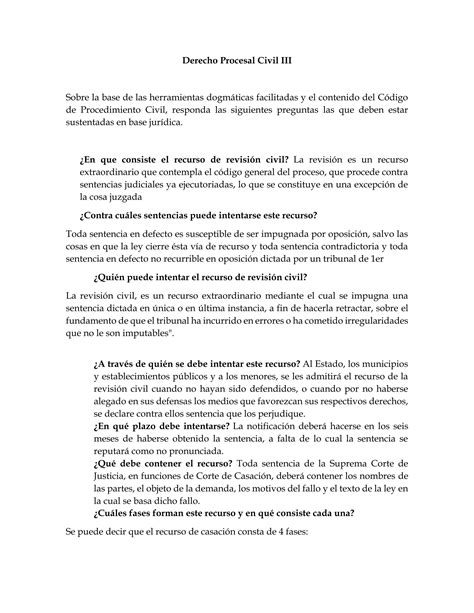 Derecho Procesal Civil Iii Tarea Docx