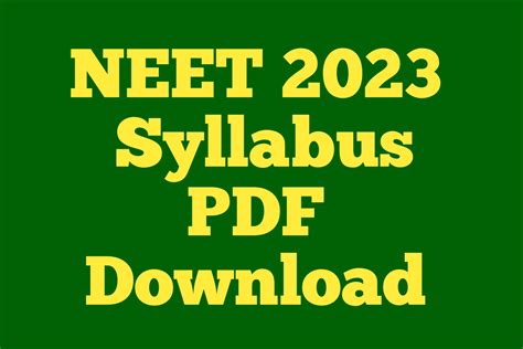 Neet Syllabus Pdf Bseb