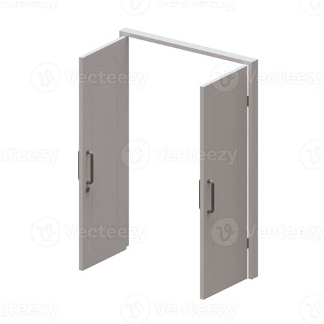 Double Swing Wood Door 3d Render Illustration Element 07 28285980 Png