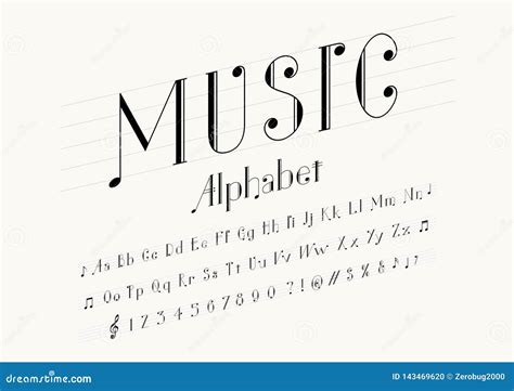 Music Font Stock Vector Illustration Of Text Letter 143469620