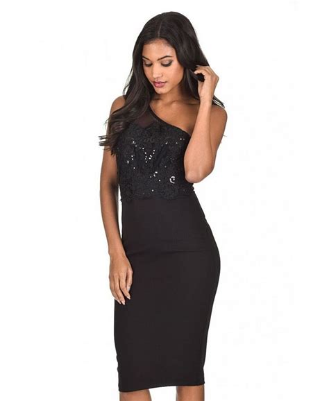 Ax Paris One Shoulder Sequin Embroidered Bodycon Dress Macys