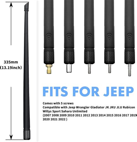 Buy 13 Inch Antenna Compatible With Jeep Wrangler Jk Jku Jl Jlu Rubicon Sahara 2007 2023 Jeep