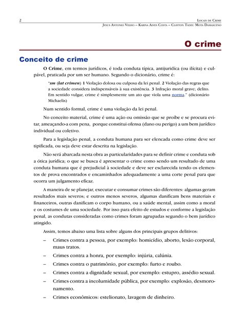 Locais de Crimes Dos vestígios à dinâmica criminosa Millennium