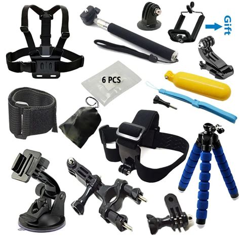 Go Pro Accessories Set Monopod Tripod Chest Belt Head Mount Strap FOR