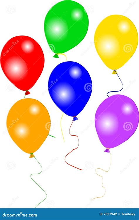 Six Colourful Party Balloons Stock Vector Illustration Of Dazzling
