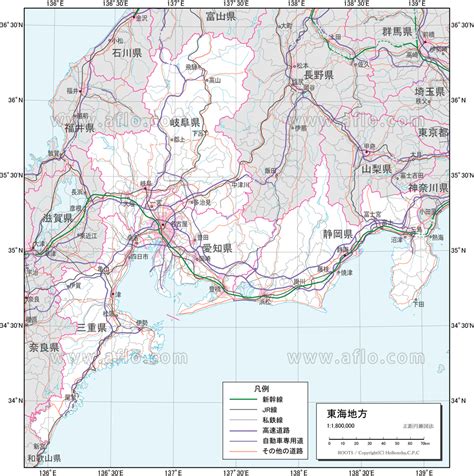 東海地方 交通図 ベクター地図素材のダウンロード販売 アフロモール