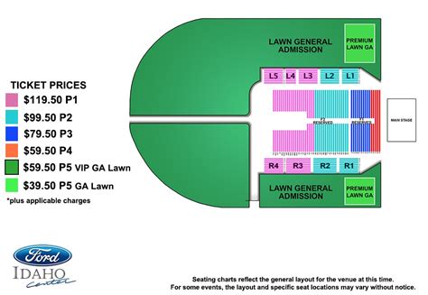 Seating Charts Ford Idaho Center