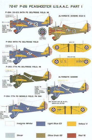 Internet Modeler Starfighter Decals 1 72 Boeing P 26a Pt 1