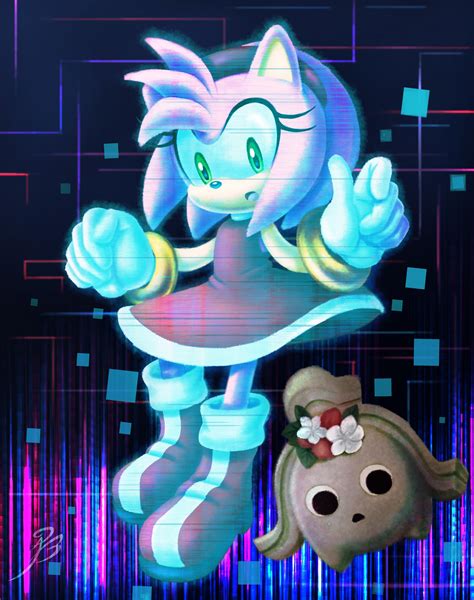 Artstation Sonic Frontiers Amy In Cyberspace Digital Glitch Version