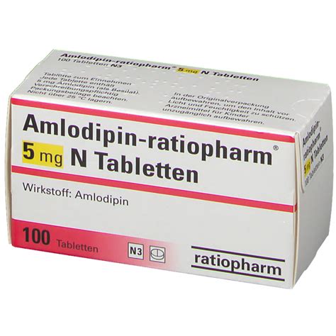 Amlodipin Ratiopharm 5 Mg N Tabletten 100 St Shop Apotheke