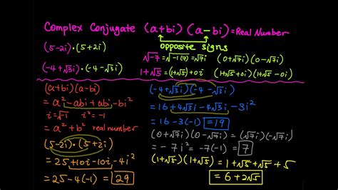 Part Complex Conjugate A Bi And A Bi Precalculus Youtube