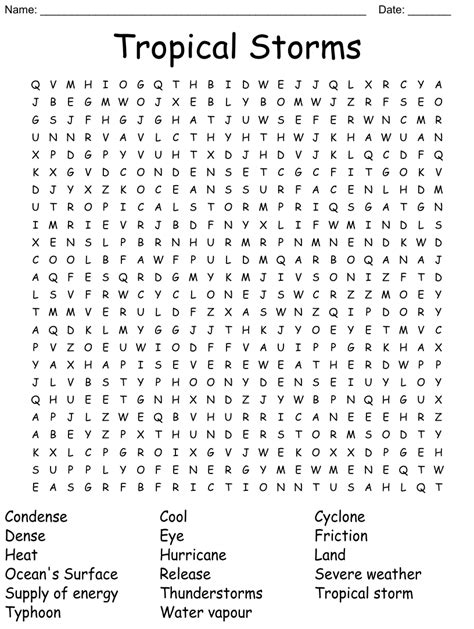 All About Typhoons Word Search Wordmint