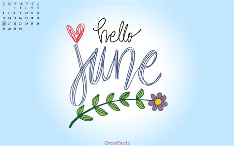 June 2021 Hello June Desktop Calendar Free June Wallpaper