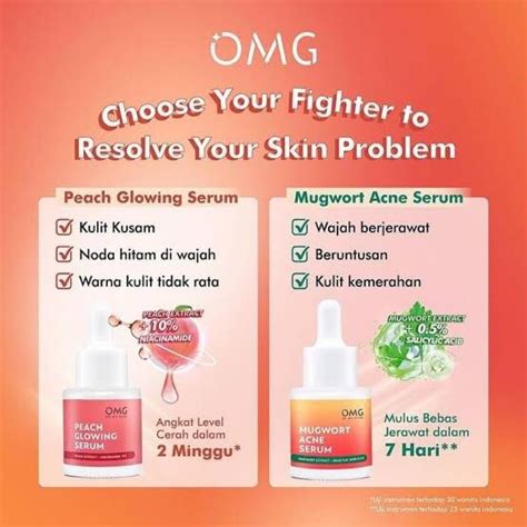 Jual Omg Oh My Glow Peach Glowing Serum Ml Glow Mugwort Acne Serum