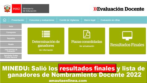 Salió los resultados finales y lista de ganadores de Nombramiento