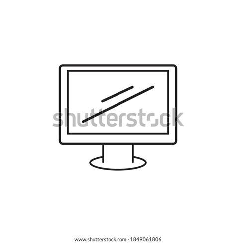 Computer Monitor Outline Icon Vector Stock Vector Royalty Free