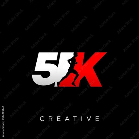 5k run logo design vector icon Stock Vector | Adobe Stock