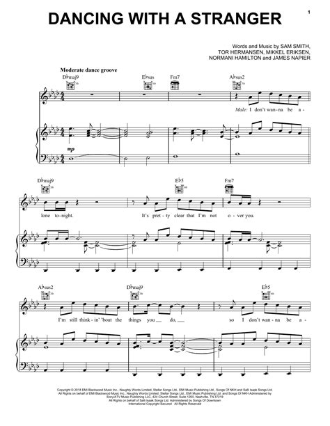 Sam Smith Normani Dancing With A Stranger Sheet Music Pdf Chords