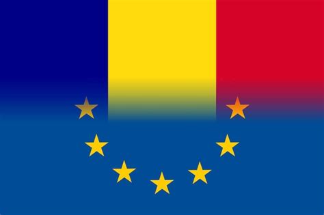 Premium Vector | Romania national flag with a star circle of eu