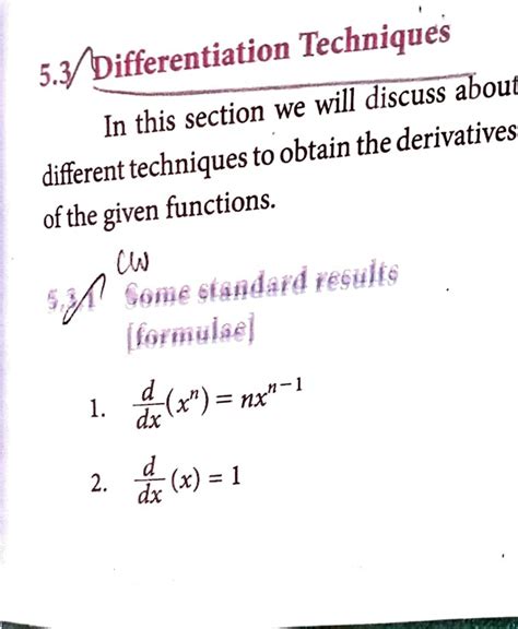 Solution Differential Calculus Differential Techniques General Rules