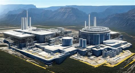 nuclear fusion power plant building  construction stock