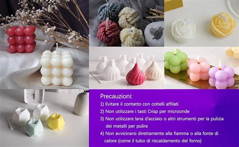 Nicavkit Set Di Stampi Per Candele Cubo A Bolle D In Silicone Rosa