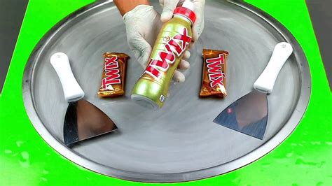 Asmr Twix Bar Ice Cream Rolls How To Make Chocolate Milk Ice Cream