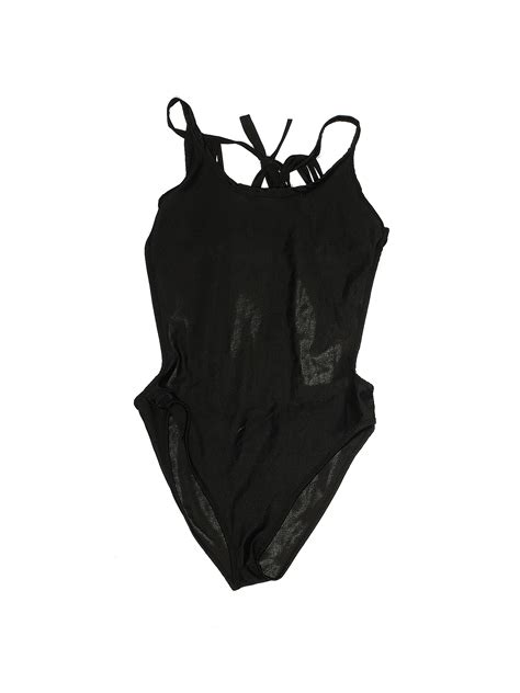 Assorted Brands Solid Black One Piece Swimsuit Size M 58 Off Thredup