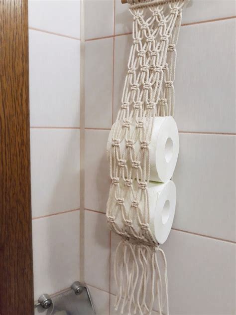 Macrame Toilet Tissue Holder Boho Roll Holder Toilet Paper Etsy Australia